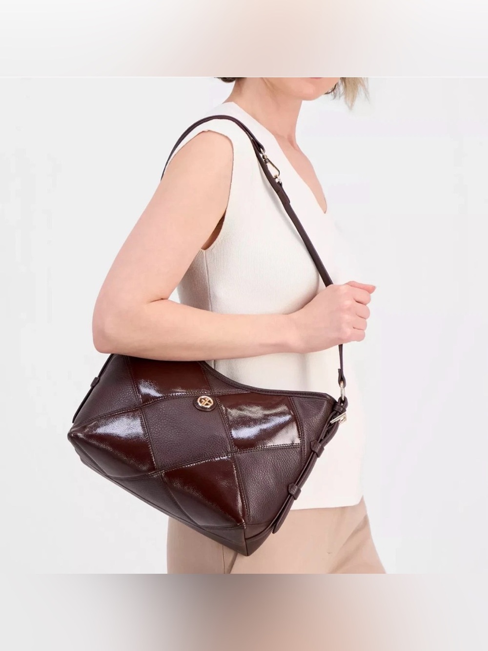 Giani Bernini Pebble Soft MD Shoulder Bag. Rich Coffee. - Picture 7 of 14